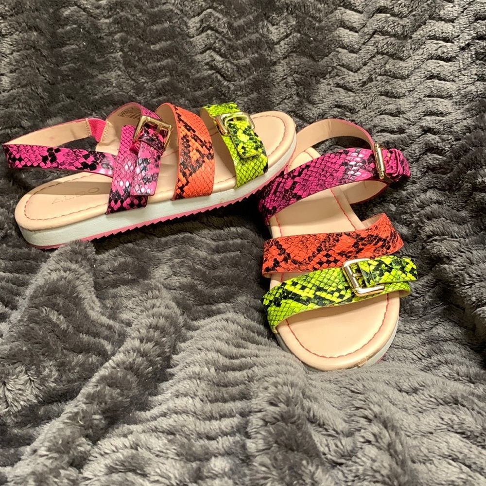 Aldo kids multi-color buckle sandals
